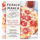 Franco Manca Sourdough Pizza Spicy Salami, Fried Onion & Chilli-Infused Honey 475g (Case of 6)  Adomoo